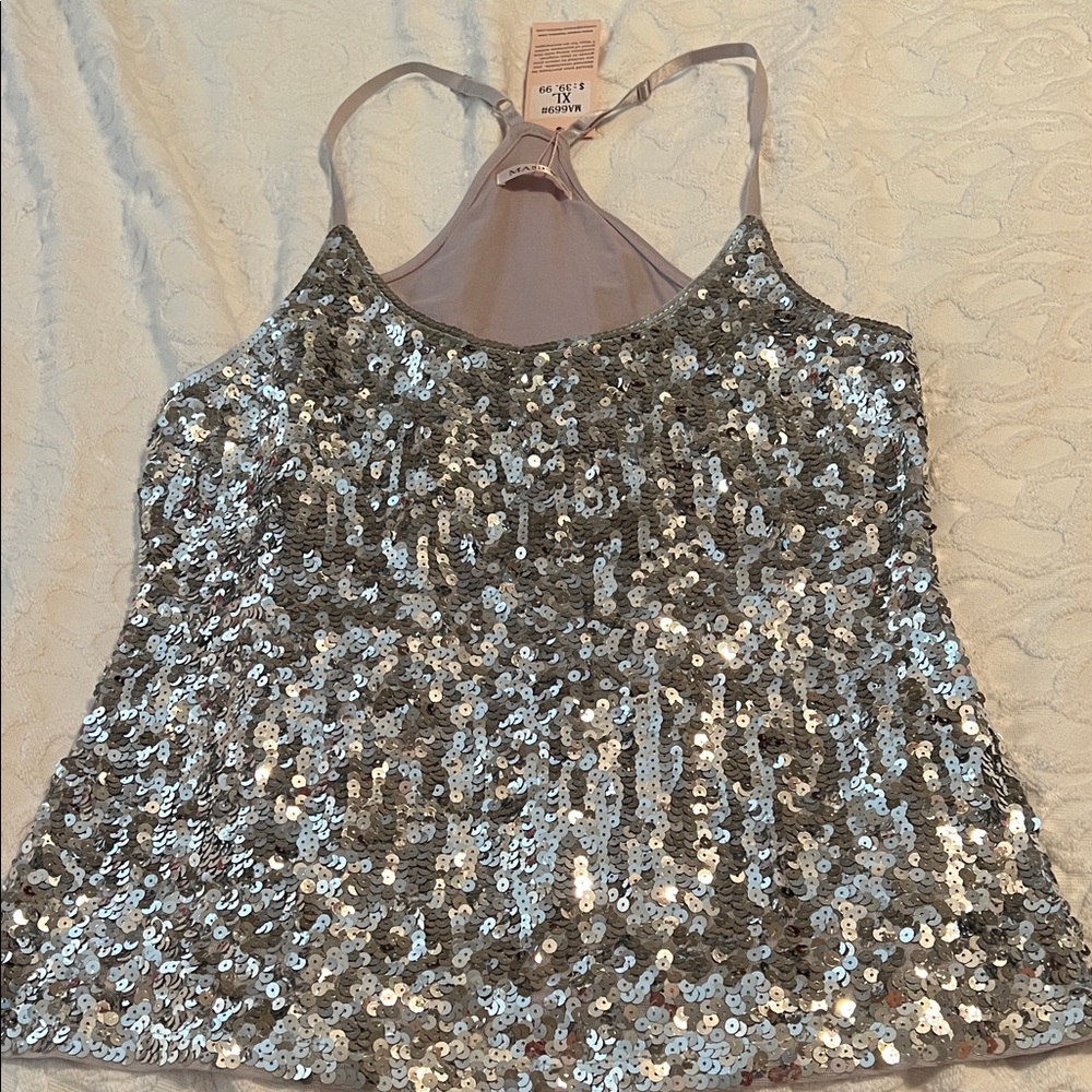 Glamorous Silver Sequin Camisole